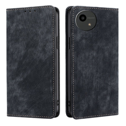 RFID Anti-theft Brush Magnetic Leather Phone Case, For Sharp Aquos R10, For Sharp Aqous wish5, For Sharp Aquos Wish4, For Sharp Aquos R9, For Sharp Aquos sense8, For Sharp Aquos R8 Pro SH-51D, For Sharp Aquos R8 SH-52D, For Sharp Aqous Wish 3