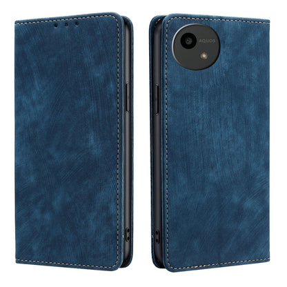 RFID Anti-theft Brush Magnetic Leather Phone Case, For Sharp Aquos R10, For Sharp Aqous wish5, For Sharp Aquos Wish4, For Sharp Aquos R9, For Sharp Aquos sense8, For Sharp Aquos R8 Pro SH-51D, For Sharp Aquos R8 SH-52D, For Sharp Aqous Wish 3