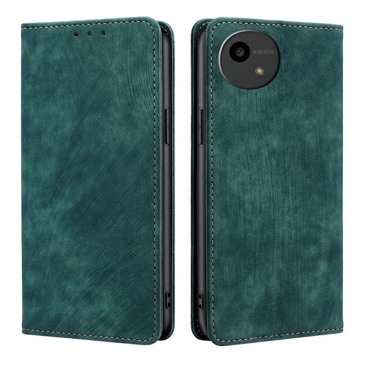 RFID Anti-theft Brush Magnetic Leather Phone Case, For Sharp Aquos R10, For Sharp Aqous wish5, For Sharp Aquos Wish4, For Sharp Aquos R9, For Sharp Aquos sense8, For Sharp Aquos R8 Pro SH-51D, For Sharp Aquos R8 SH-52D, For Sharp Aqous Wish 3
