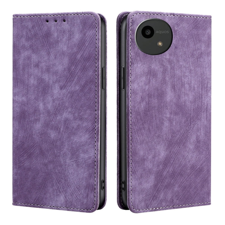 RFID Anti-theft Brush Magnetic Leather Phone Case, For Sharp Aquos R10, For Sharp Aqous wish5, For Sharp Aquos Wish4, For Sharp Aquos R9, For Sharp Aquos sense8, For Sharp Aquos R8 Pro SH-51D, For Sharp Aquos R8 SH-52D, For Sharp Aqous Wish 3