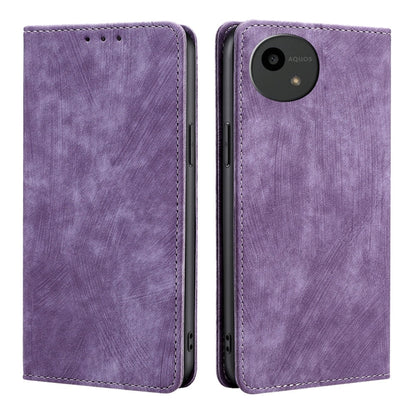 RFID Anti-theft Brush Magnetic Leather Phone Case, For Sharp Aquos R10, For Sharp Aqous wish5, For Sharp Aquos Wish4, For Sharp Aquos R9, For Sharp Aquos sense8, For Sharp Aquos R8 Pro SH-51D, For Sharp Aquos R8 SH-52D, For Sharp Aqous Wish 3
