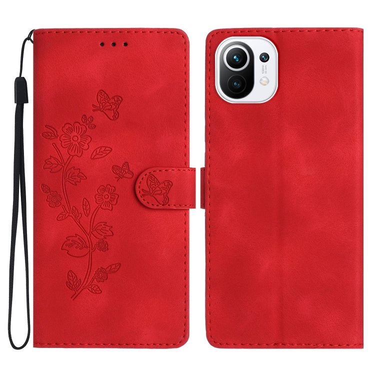 เคสโทรศัพท์หนังลายนูนดอกไม้ผีเสื้อ, For Xiaomi Redmi 10, For Xiaomi Mi 11 Lite, For Xiaomi Mi 11 Ultra, For Xiaomi Mi 11 Pro, For Xiaomi Redmi Note 10 5G, For Xiaomi Redmi 9A, For Xiaomi Redmi 9, For Xiaomi Redmi 9C