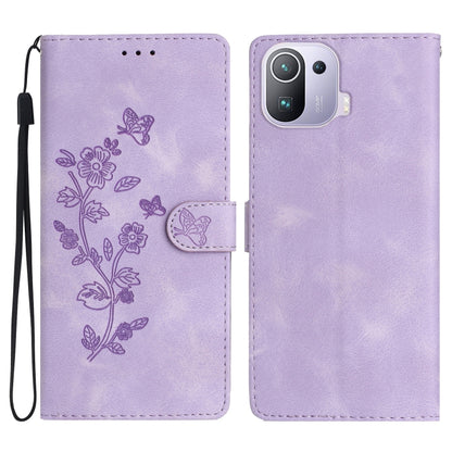 เคสโทรศัพท์หนังลายนูนดอกไม้ผีเสื้อ, For Xiaomi Redmi 10, For Xiaomi Mi 11 Lite, For Xiaomi Mi 11 Ultra, For Xiaomi Mi 11 Pro, For Xiaomi Redmi Note 10 5G, For Xiaomi Redmi 9A, For Xiaomi Redmi 9, For Xiaomi Redmi 9C