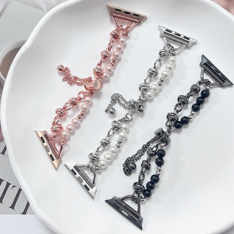 สายนาฬิกาโลหะสร้อยข้อมือมุก, For Apple Watch Ultra 49mm, For Apple Watch SE 2023 44mm, For Apple Watch 8 41mm, For Apple Watch SE 2023 40mm, For Apple Watch 8 45mm, For Apple Watch Ultra 2 49mm, For Apple Watch SE 2022 40mm, For Apple Watch Series 9 45...