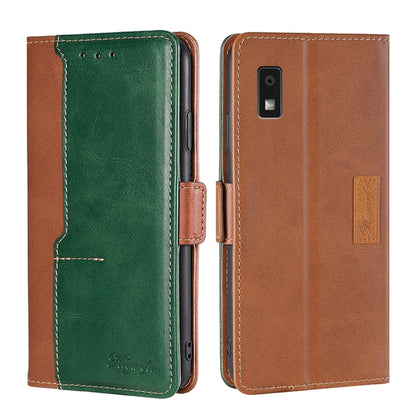 เคสโทรศัพท์หนังหัวเข็มขัดด้านข้างสีตัดกัน, For Sharp Aquos R10, For Sharp Aqous wish5, For Sharp Aquos R8 Pro SH-51D, For Sharp Aquos R8 SH-52D, For Sharp Aqous Wish 3