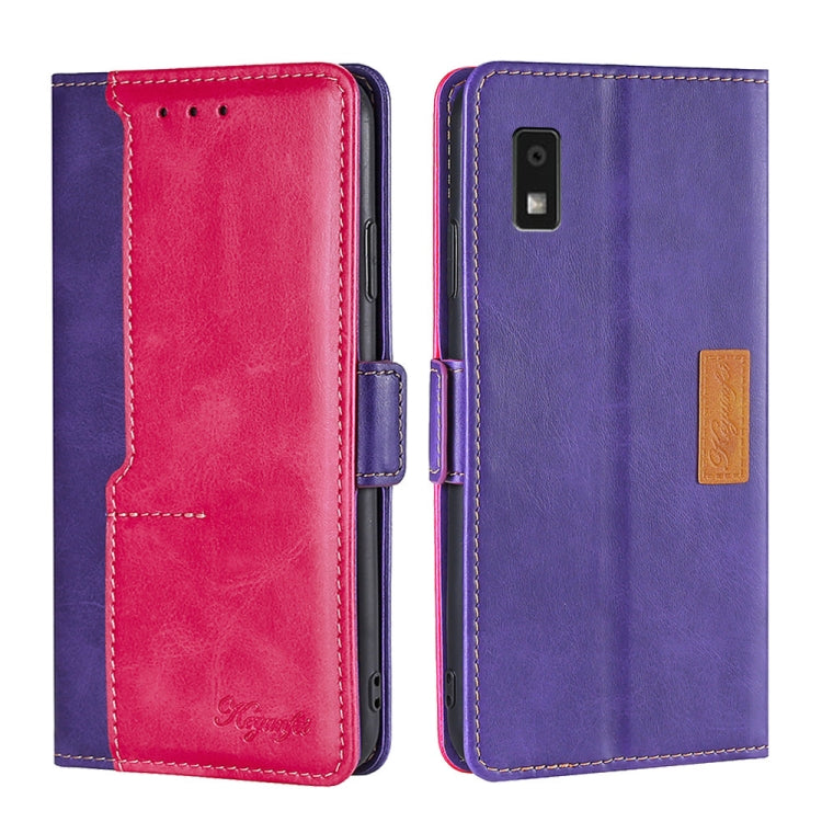 เคสโทรศัพท์หนังหัวเข็มขัดด้านข้างสีตัดกัน, For Sharp Aquos R10, For Sharp Aqous wish5, For Sharp Aquos R8 Pro SH-51D, For Sharp Aquos R8 SH-52D, For Sharp Aqous Wish 3