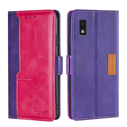 เคสโทรศัพท์หนังหัวเข็มขัดด้านข้างสีตัดกัน, For Sharp Aquos R10, For Sharp Aqous wish5, For Sharp Aquos R8 Pro SH-51D, For Sharp Aquos R8 SH-52D, For Sharp Aqous Wish 3