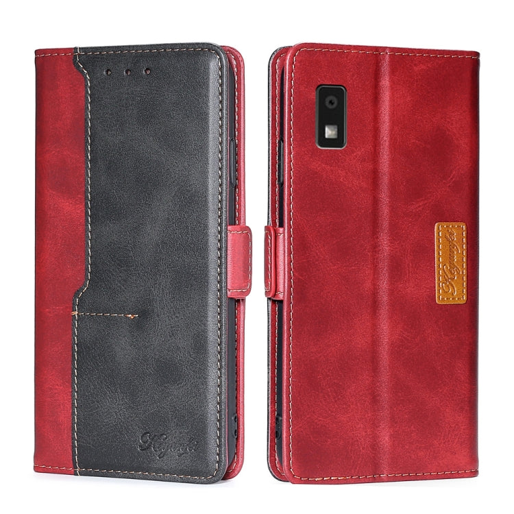 เคสโทรศัพท์หนังหัวเข็มขัดด้านข้างสีตัดกัน, For Sharp Aquos R10, For Sharp Aqous wish5, For Sharp Aquos R8 Pro SH-51D, For Sharp Aquos R8 SH-52D, For Sharp Aqous Wish 3