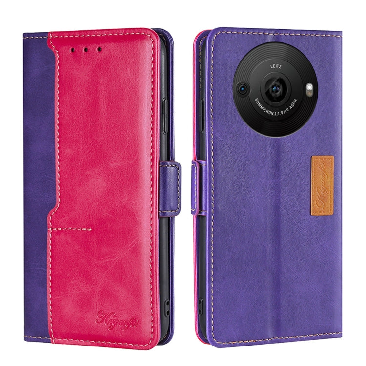 เคสโทรศัพท์หนังหัวเข็มขัดด้านข้างสีตัดกัน, For Sharp Aquos R10, For Sharp Aqous wish5, For Sharp Aquos R8 Pro SH-51D, For Sharp Aquos R8 SH-52D, For Sharp Aqous Wish 3