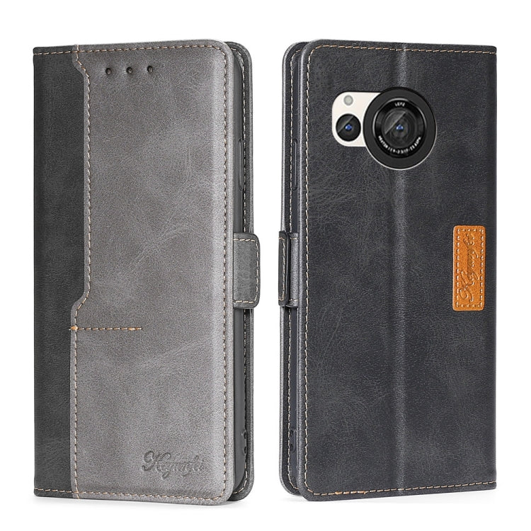เคสโทรศัพท์หนังหัวเข็มขัดด้านข้างสีตัดกัน, For Sharp Aquos R10, For Sharp Aqous wish5, For Sharp Aquos R8 Pro SH-51D, For Sharp Aquos R8 SH-52D, For Sharp Aqous Wish 3