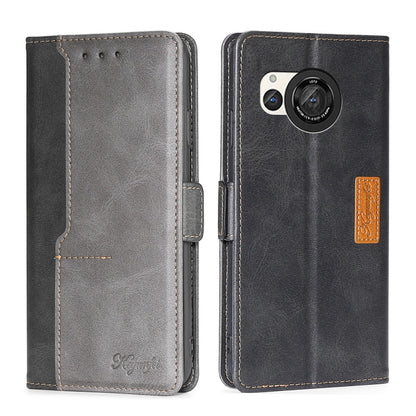 เคสโทรศัพท์หนังหัวเข็มขัดด้านข้างสีตัดกัน, For Sharp Aquos R10, For Sharp Aqous wish5, For Sharp Aquos R8 Pro SH-51D, For Sharp Aquos R8 SH-52D, For Sharp Aqous Wish 3
