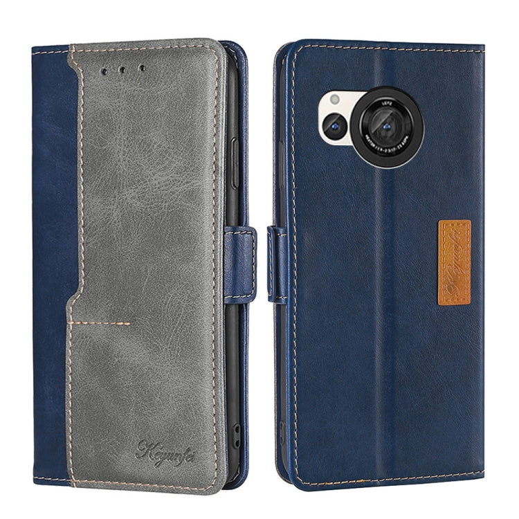 เคสโทรศัพท์หนังหัวเข็มขัดด้านข้างสีตัดกัน, For Sharp Aquos R10, For Sharp Aqous wish5, For Sharp Aquos R8 Pro SH-51D, For Sharp Aquos R8 SH-52D, For Sharp Aqous Wish 3