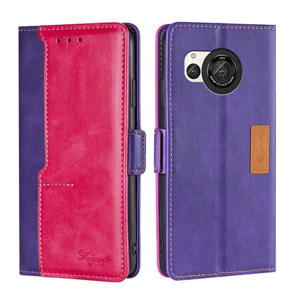 เคสโทรศัพท์หนังหัวเข็มขัดด้านข้างสีตัดกัน, For Sharp Aquos R10, For Sharp Aqous wish5, For Sharp Aquos R8 Pro SH-51D, For Sharp Aquos R8 SH-52D, For Sharp Aqous Wish 3