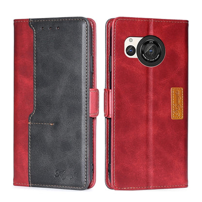 เคสโทรศัพท์หนังหัวเข็มขัดด้านข้างสีตัดกัน, For Sharp Aquos R10, For Sharp Aqous wish5, For Sharp Aquos R8 Pro SH-51D, For Sharp Aquos R8 SH-52D, For Sharp Aqous Wish 3