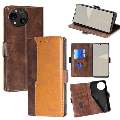 เคสโทรศัพท์หนังหัวเข็มขัดด้านข้างสีตัดกัน, For Sharp Aquos R10, For Sharp Aqous wish5, For Sharp Aquos R8 Pro SH-51D, For Sharp Aquos R8 SH-52D, For Sharp Aqous Wish 3