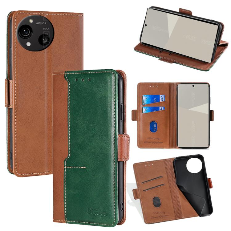 เคสโทรศัพท์หนังหัวเข็มขัดด้านข้างสีตัดกัน, For Sharp Aquos R10, For Sharp Aqous wish5, For Sharp Aquos R8 Pro SH-51D, For Sharp Aquos R8 SH-52D, For Sharp Aqous Wish 3