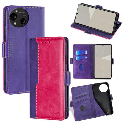 เคสโทรศัพท์หนังหัวเข็มขัดด้านข้างสีตัดกัน, For Sharp Aquos R10, For Sharp Aqous wish5, For Sharp Aquos R8 Pro SH-51D, For Sharp Aquos R8 SH-52D, For Sharp Aqous Wish 3