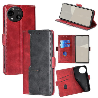เคสโทรศัพท์หนังหัวเข็มขัดด้านข้างสีตัดกัน, For Sharp Aquos R10, For Sharp Aqous wish5, For Sharp Aquos R8 Pro SH-51D, For Sharp Aquos R8 SH-52D, For Sharp Aqous Wish 3