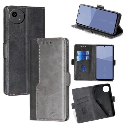 เคสโทรศัพท์หนังหัวเข็มขัดด้านข้างสีตัดกัน, For Sharp Aquos R10, For Sharp Aqous wish5, For Sharp Aquos R8 Pro SH-51D, For Sharp Aquos R8 SH-52D, For Sharp Aqous Wish 3