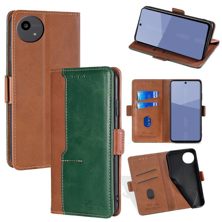 เคสโทรศัพท์หนังหัวเข็มขัดด้านข้างสีตัดกัน, For Sharp Aquos R10, For Sharp Aqous wish5, For Sharp Aquos R8 Pro SH-51D, For Sharp Aquos R8 SH-52D, For Sharp Aqous Wish 3