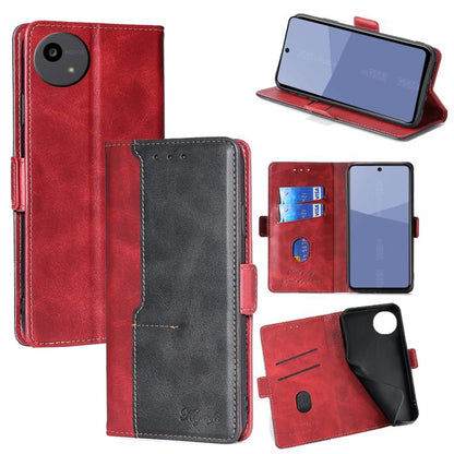 เคสโทรศัพท์หนังหัวเข็มขัดด้านข้างสีตัดกัน, For Sharp Aquos R10, For Sharp Aqous wish5, For Sharp Aquos R8 Pro SH-51D, For Sharp Aquos R8 SH-52D, For Sharp Aqous Wish 3