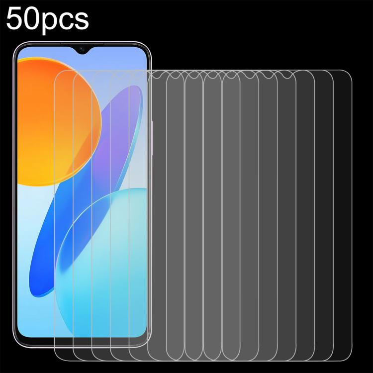 50 ชิ้น 0.26mm 9H 2.5D ฟิล์มกระจกนิรภัย, For Honor Play 70C 4G, For Honor X5d Plus 4G, For Honor Play 11C 5G, For Honor Play 11 Plus 5G, For Honor Play 80 Plus 5G, For Honor 600 Pro Global, For Honor 600 Global, For Honor Play10A 4G                    ...