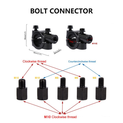 สำหรับรถจักรยานยนต์/รถยนต์ไฟฟ้า/UTV/ATV ZF001-176 Universal กระจกมองหลังกระจกมองหลังกระจกสะท้อนแสง, ZF001-176