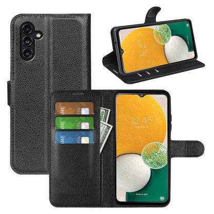 เคสโทรศัพท์พลิกแนวนอนเนื้อลิ้นจี่พร้อมตัวยึด, For Samsung Galaxy A14 5G