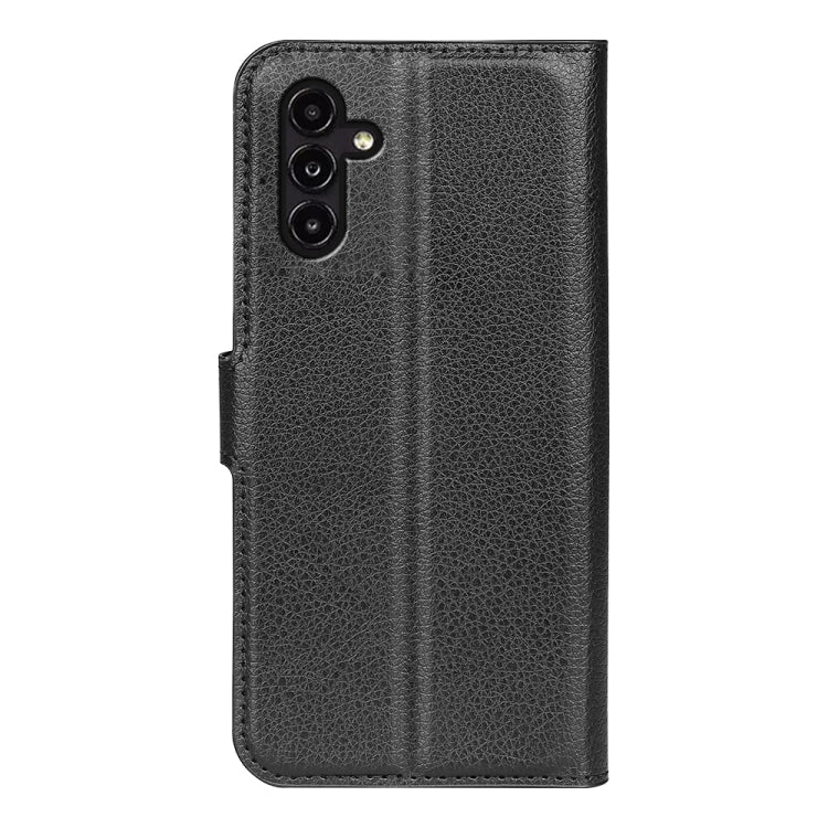 เคสโทรศัพท์พลิกแนวนอนเนื้อลิ้นจี่พร้อมตัวยึด, For Samsung Galaxy A14 5G