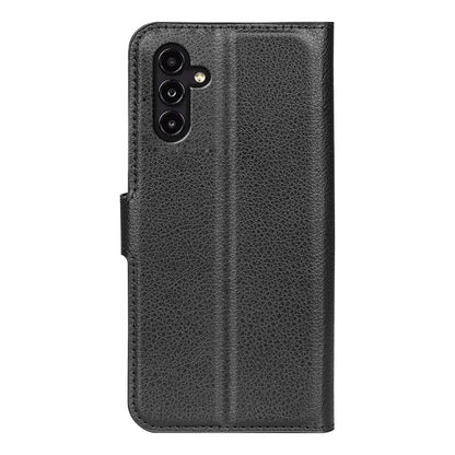 เคสโทรศัพท์พลิกแนวนอนเนื้อลิ้นจี่พร้อมตัวยึด, For Samsung Galaxy A14 5G