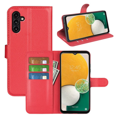 เคสโทรศัพท์พลิกแนวนอนเนื้อลิ้นจี่พร้อมตัวยึด, For Samsung Galaxy A14 5G