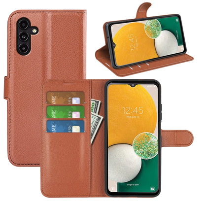 เคสโทรศัพท์พลิกแนวนอนเนื้อลิ้นจี่พร้อมตัวยึด, For Samsung Galaxy A14 5G