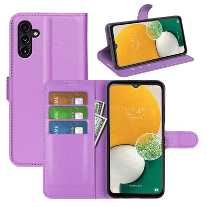 เคสโทรศัพท์พลิกแนวนอนเนื้อลิ้นจี่พร้อมตัวยึด, For Samsung Galaxy A14 5G