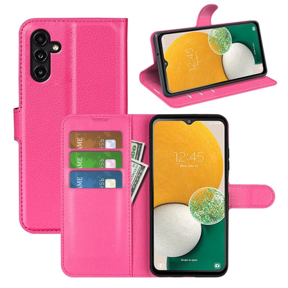 เคสโทรศัพท์พลิกแนวนอนเนื้อลิ้นจี่พร้อมตัวยึด, For Samsung Galaxy A14 5G