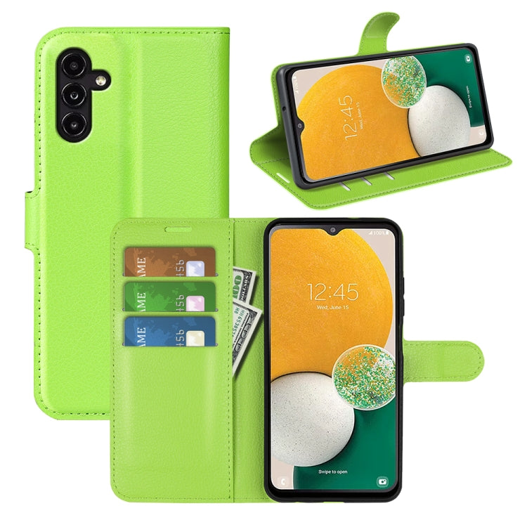 เคสโทรศัพท์พลิกแนวนอนเนื้อลิ้นจี่พร้อมตัวยึด, For Samsung Galaxy A14 5G
