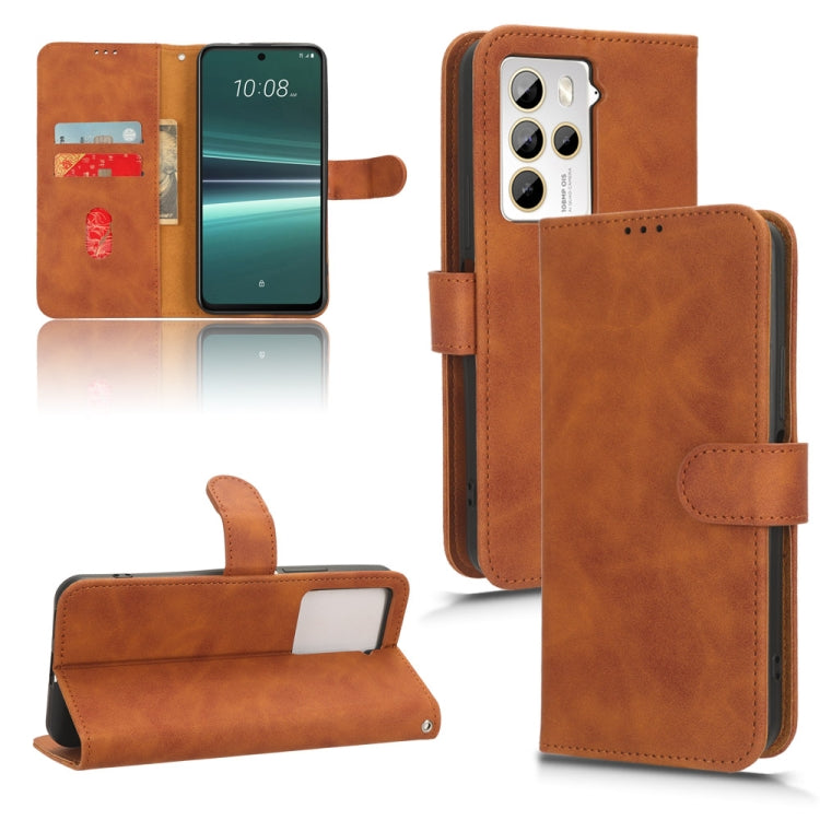 Skin Feel เคสโทรศัพท์หนังแบบแม่เหล็กพลิก, For HTC U24 Pro, For HTC U23 Pro