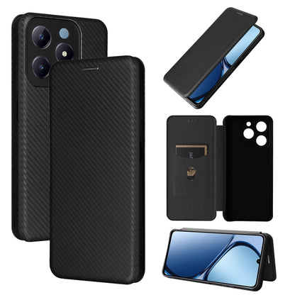 เคสโทรศัพท์หนังพลิกพื้นผิวคาร์บอนไฟเบอร์, For Realme Neo7x 5G, For Realme P3 Pro 5G, For Realme 14 Pro 5G Global, For Realme C75 4G, For Realme CT7 Pro, For Realme 13 Pro / 13 Pro+, For Realme GT 6 / GT 6T, For Realme GT Neo6 / GT Neo6 SE              ...