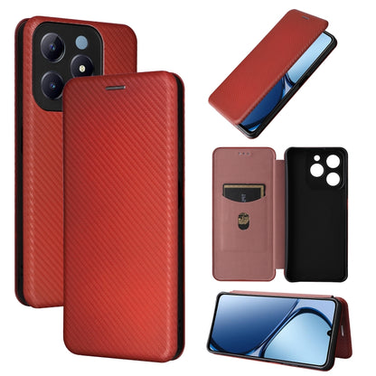 เคสโทรศัพท์หนังพลิกพื้นผิวคาร์บอนไฟเบอร์, For Realme Neo7x 5G, For Realme P3 Pro 5G, For Realme 14 Pro 5G Global, For Realme C75 4G, For Realme CT7 Pro, For Realme 13 Pro / 13 Pro+, For Realme GT 6 / GT 6T, For Realme GT Neo6 / GT Neo6 SE              ...