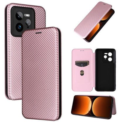 เคสโทรศัพท์หนังพลิกพื้นผิวคาร์บอนไฟเบอร์, For Realme Neo7x 5G, For Realme P3 Pro 5G, For Realme 14 Pro 5G Global, For Realme C75 4G, For Realme CT7 Pro, For Realme 13 Pro / 13 Pro+, For Realme GT 6 / GT 6T, For Realme GT Neo6 / GT Neo6 SE              ...