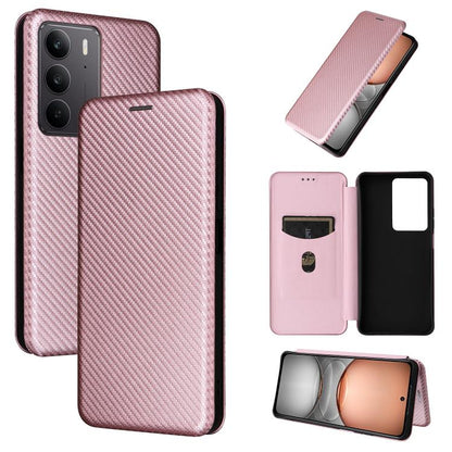 เคสโทรศัพท์หนังพลิกพื้นผิวคาร์บอนไฟเบอร์, For Realme Neo7x 5G, For Realme P3 Pro 5G, For Realme 14 Pro 5G Global, For Realme C75 4G, For Realme CT7 Pro, For Realme 13 Pro / 13 Pro+, For Realme GT 6 / GT 6T, For Realme GT Neo6 / GT Neo6 SE              ...