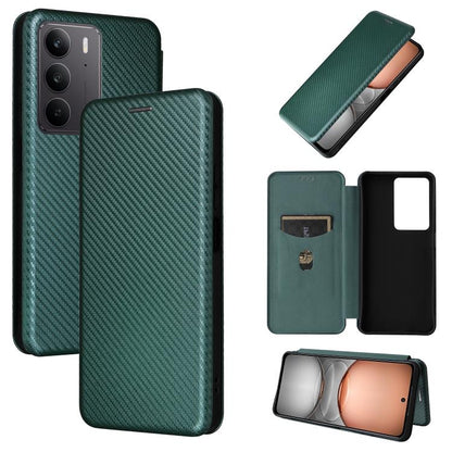 เคสโทรศัพท์หนังพลิกพื้นผิวคาร์บอนไฟเบอร์, For Realme Neo7x 5G, For Realme P3 Pro 5G, For Realme 14 Pro 5G Global, For Realme C75 4G, For Realme CT7 Pro, For Realme 13 Pro / 13 Pro+, For Realme GT 6 / GT 6T, For Realme GT Neo6 / GT Neo6 SE              ...