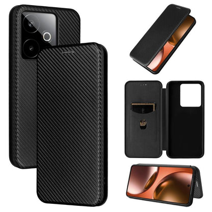 เคสโทรศัพท์หนังพลิกพื้นผิวคาร์บอนไฟเบอร์, For Realme Note 80 4G, For Realme 16 5G, For Realme 16 Pro+ 5G, For Realme 15x 5G India / C85 5G, For Realme C85 Pro 4G, For Realme 15T 5G, For Realme 15 5G / Realme 15 Pro 5G, For Realme GT 7 Global           ...