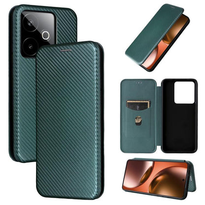 เคสโทรศัพท์หนังพลิกพื้นผิวคาร์บอนไฟเบอร์, For Realme Note 80 4G, For Realme 16 5G, For Realme 16 Pro+ 5G, For Realme 15x 5G India / C85 5G, For Realme C85 Pro 4G, For Realme 15T 5G, For Realme 15 5G / Realme 15 Pro 5G, For Realme GT 7 Global           ...
