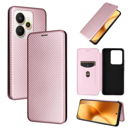 เคสโทรศัพท์หนังพลิกพื้นผิวคาร์บอนไฟเบอร์, For Realme Note 80 4G, For Realme 16 5G, For Realme 16 Pro+ 5G, For Realme 15x 5G India / C85 5G, For Realme C85 Pro 4G, For Realme 15T 5G, For Realme 15 5G / Realme 15 Pro 5G, For Realme GT 7 Global           ...