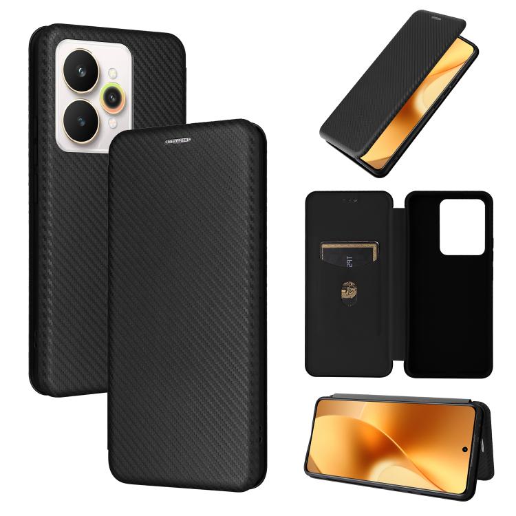 เคสโทรศัพท์หนังพลิกพื้นผิวคาร์บอนไฟเบอร์, For Realme Note 80 4G, For Realme 16 5G, For Realme 16 Pro+ 5G, For Realme 15x 5G India / C85 5G, For Realme C85 Pro 4G, For Realme 15T 5G, For Realme 15 5G / Realme 15 Pro 5G, For Realme GT 7 Global           ...