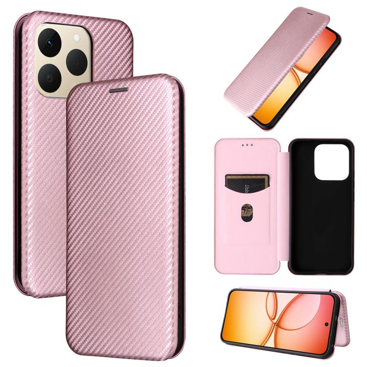 เคสโทรศัพท์หนังพลิกพื้นผิวคาร์บอนไฟเบอร์, For Realme Note 80 4G, For Realme 16 5G, For Realme 16 Pro+ 5G, For Realme 15x 5G India / C85 5G, For Realme C85 Pro 4G, For Realme 15T 5G, For Realme 15 5G / Realme 15 Pro 5G, For Realme GT 7 Global           ...