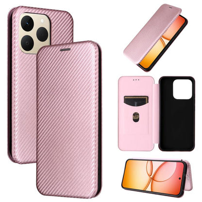 เคสโทรศัพท์หนังพลิกพื้นผิวคาร์บอนไฟเบอร์, For Realme Note 80 4G, For Realme 16 5G, For Realme 16 Pro+ 5G, For Realme 15x 5G India / C85 5G, For Realme C85 Pro 4G, For Realme 15T 5G, For Realme 15 5G / Realme 15 Pro 5G, For Realme GT 7 Global           ...