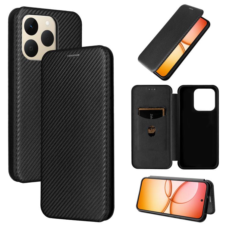 เคสโทรศัพท์หนังพลิกพื้นผิวคาร์บอนไฟเบอร์, For Realme Note 80 4G, For Realme 16 5G, For Realme 16 Pro+ 5G, For Realme 15x 5G India / C85 5G, For Realme C85 Pro 4G, For Realme 15T 5G, For Realme 15 5G / Realme 15 Pro 5G, For Realme GT 7 Global           ...
