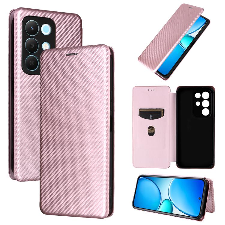 เคสโทรศัพท์หนังพลิกพื้นผิวคาร์บอนไฟเบอร์, For Realme Note 80 4G, For Realme 16 5G, For Realme 16 Pro+ 5G, For Realme 15x 5G India / C85 5G, For Realme C85 Pro 4G, For Realme 15T 5G, For Realme 15 5G / Realme 15 Pro 5G, For Realme GT 7 Global           ...