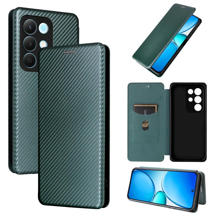 เคสโทรศัพท์หนังพลิกพื้นผิวคาร์บอนไฟเบอร์, For Realme Note 80 4G, For Realme 16 5G, For Realme 16 Pro+ 5G, For Realme 15x 5G India / C85 5G, For Realme C85 Pro 4G, For Realme 15T 5G, For Realme 15 5G / Realme 15 Pro 5G, For Realme GT 7 Global           ...